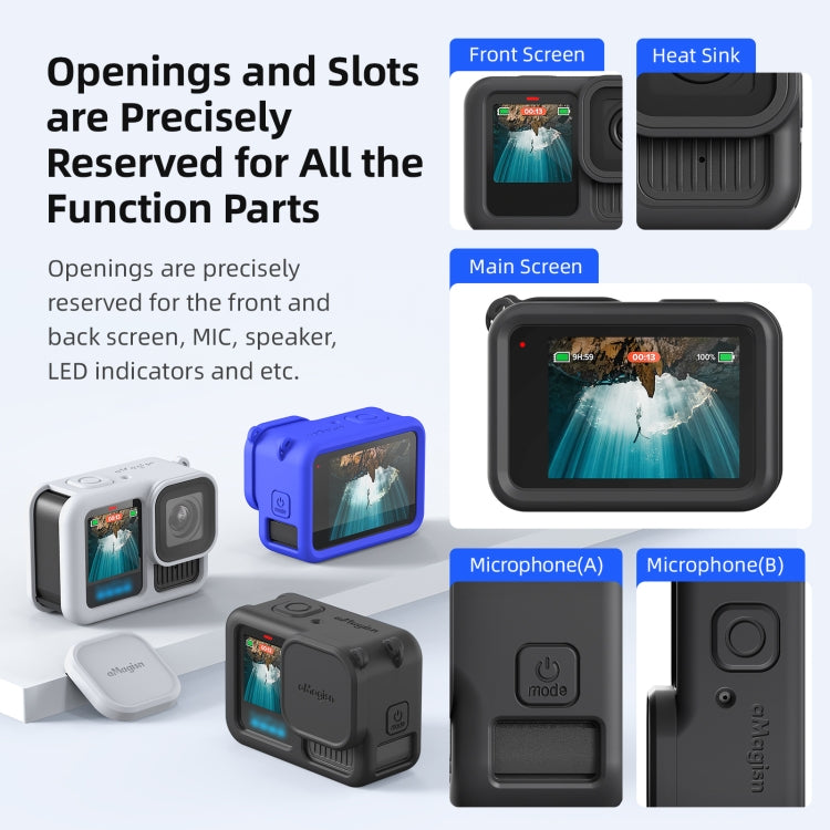 For GoPro HERO13 Black AMagisn Silicone Case Protective Cover(Black) by aMagisn