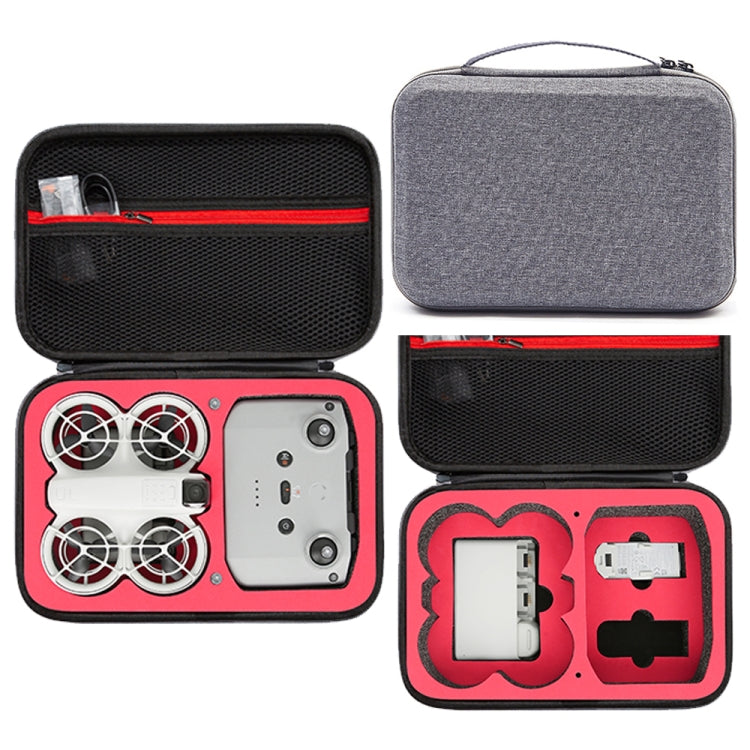 For DJI Neo Fly More Combo Carrying Case Handbag Protective Box(Gray + Red Inner) by bashfashion