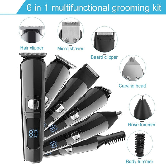 6 in 1 Men Waterproof Electric Hair Trimmer Kit Nose Trimmer, Mustache Trimmer Body Shaver 8788 by bashfashion