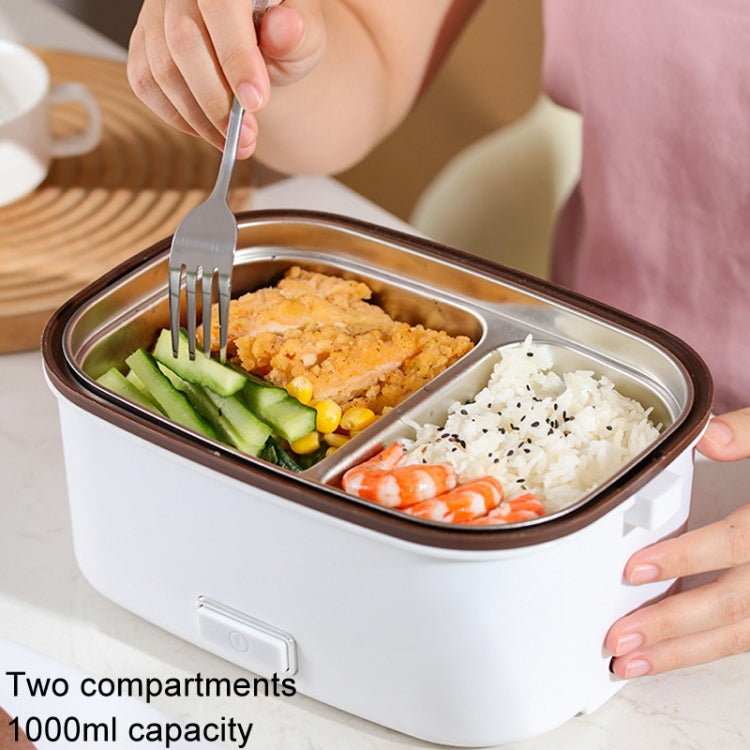 A08 Single Voltage Electric Lunch Box Stainless Steel Lining Plug-in Heating Bento Box(EU Plug) by bashfashion