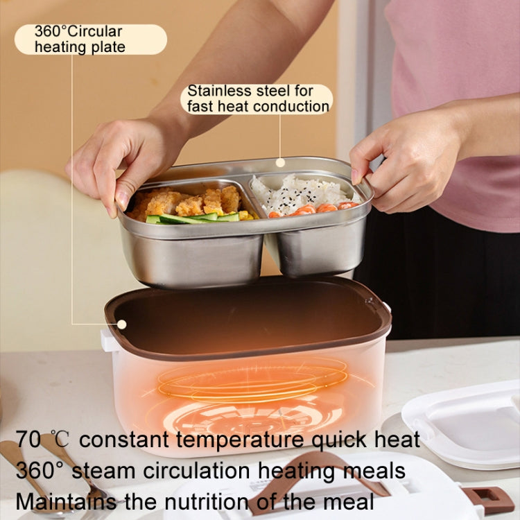 A12 12V Dual Voltage For Car Home Use Electric Lunch Box Stainless Steel Lining Plug-in Heating Bento Box(EU Plug) by bashfashion