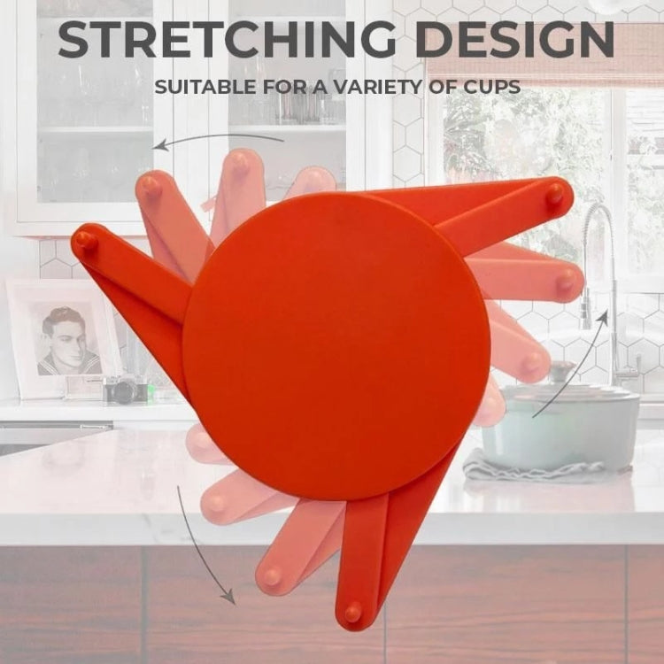 Telescopic Adjustable Cup Holder Coffee Cup Glasses Stacking Rack(Black) by bashfashion