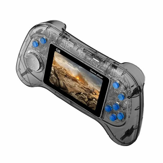 Q8 Handheld Game Console 3.0 Inch Screen Support TV Connection Built In 800 Games Singles Transparent Gray by bashfashion
