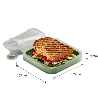 Portable Sandwich Toast Fresh Lunch Box Household Bento Holder(301-500ml) by bashfashion