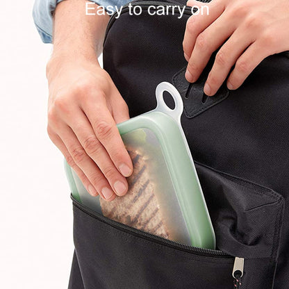 Portable Sandwich Toast Fresh Lunch Box Household Bento Holder(301-500ml) by bashfashion