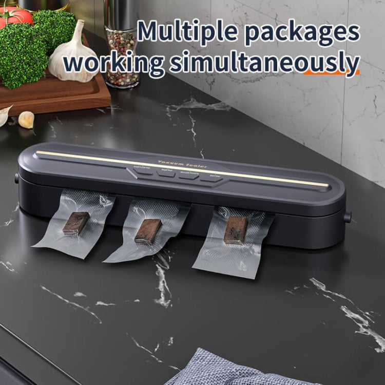Food Vacuum Sealer Machine 60KPA Strong Suction, Small / Large Bag Modes With 10 Vacuum Bags EU Plug(Black) by bashfashion