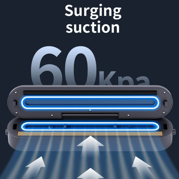 Food Vacuum Sealer Machine 60KPA Strong Suction, Small / Large Bag Modes With 10 Vacuum Bags EU Plug(Black) by bashfashion