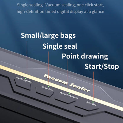 Food Vacuum Sealer Machine 60KPA Strong Suction, Small / Large Bag Modes With 10 Vacuum Bags EU Plug(Black) by bashfashion