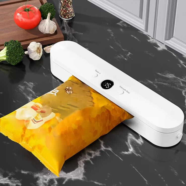 Food Vacuum Sealer Machine 60KPA Suction, Single / Vacuum Seal Modes With 10 Vacuum Bags EU Plug(White) by bashfashion
