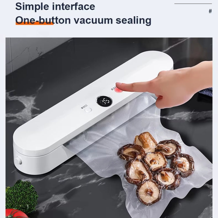 Food Vacuum Sealer Machine 60KPA Suction, Single / Vacuum Seal Modes With 10 Vacuum Bags EU Plug(White) by bashfashion
