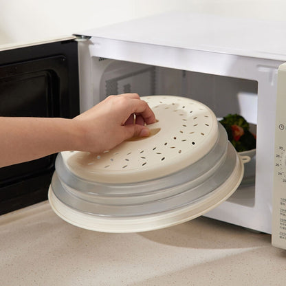 Kitchen Foldable Microwave Oven Splash Guard Household Multifunctional Food Preservation Cover, Style: Small White by bashfashion