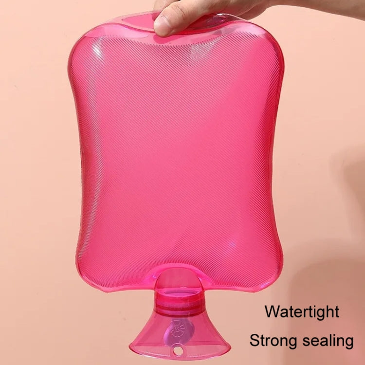 Clear PVC Thick Warm Water Bag Hand Warmer Girls Pocket Warmer Hot Water Bag, Color: 1000ml Pink by bashfashion
