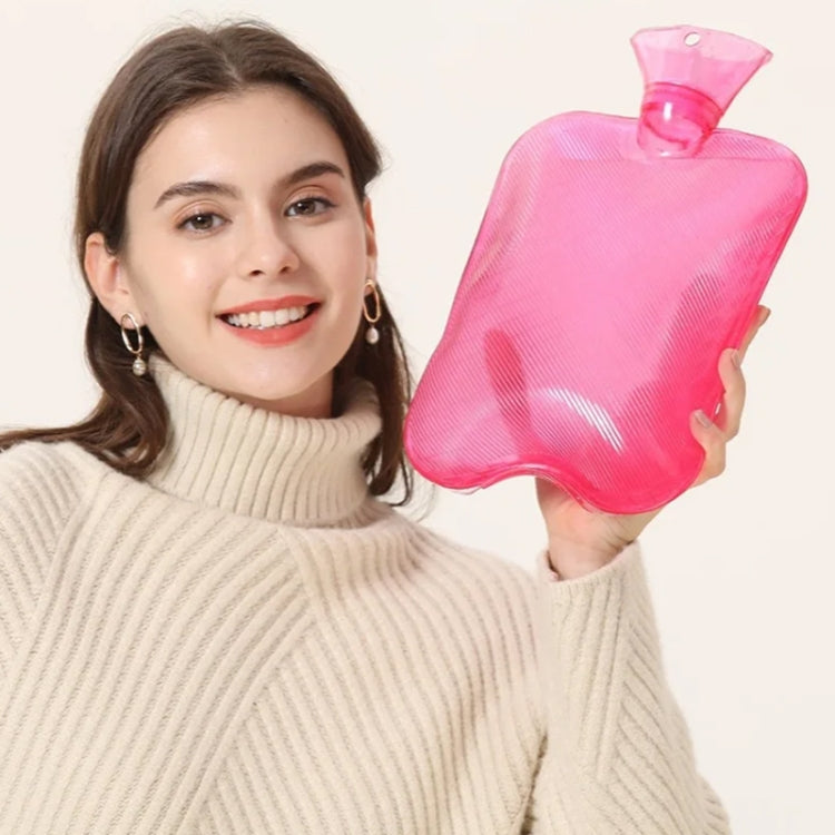 Clear PVC Thick Warm Water Bag Hand Warmer Girls Pocket Warmer Hot Water Bag, Color: 2000ml Pink by bashfashion