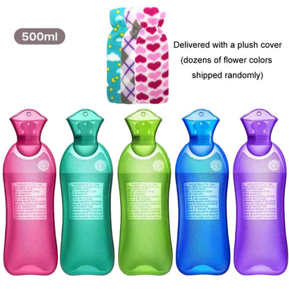 Long Strip Hot Water Bag PVC Explosion-proof Rubber Warm Water Bag Girls Winter Bed Warmer, Color: 1000ml Purple+Grey Cover by bashfashion