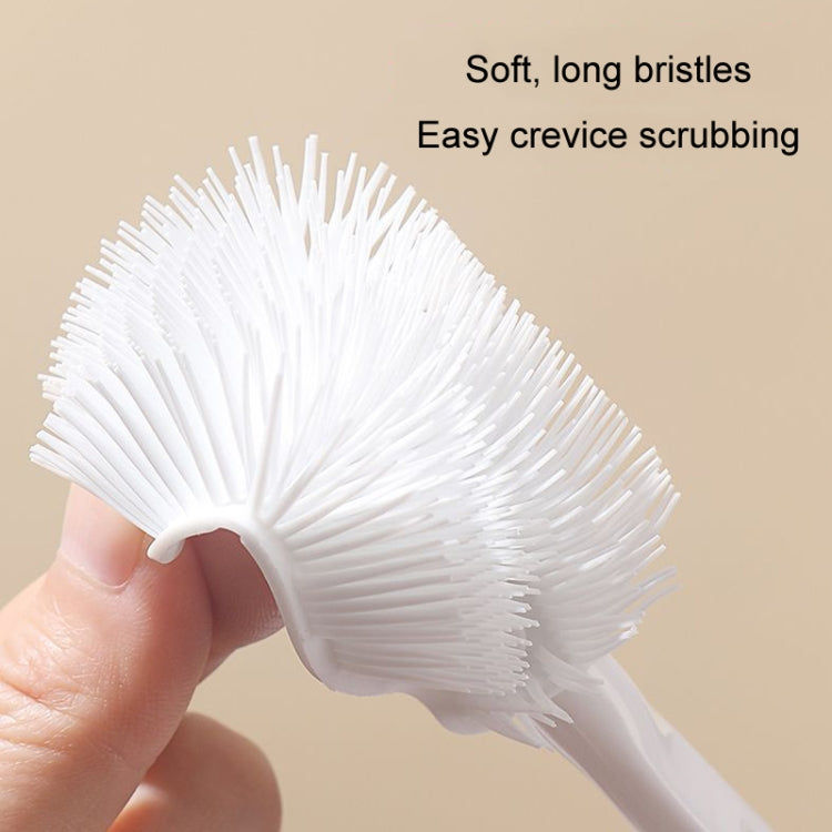 Multifunction Bottle Brush Long Handle Household Cup Washing Kettle Kitchen Cleaning Brush(White) by bashfashion