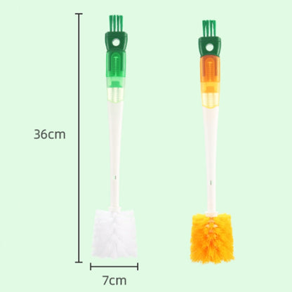 5 In 1 Multifunctional Cup Brush Long Carrot Washing Bottle Cup Lid Groove Cleaning Brush(Green) by bashfashion