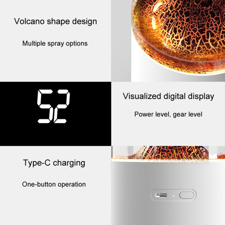 HX127 Mini Volcano Lava Aromatherapy Diffuser Small Household Atmosphere Humidifier, Color: White by bashfashion