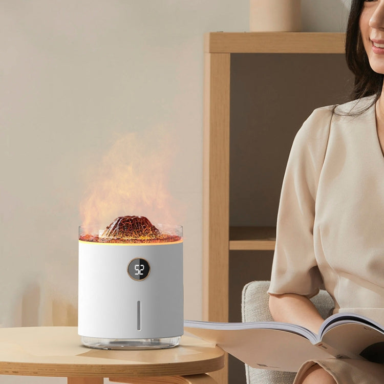 HX127 Mini Volcano Lava Aromatherapy Diffuser Small Household Atmosphere Humidifier, Color: White by bashfashion