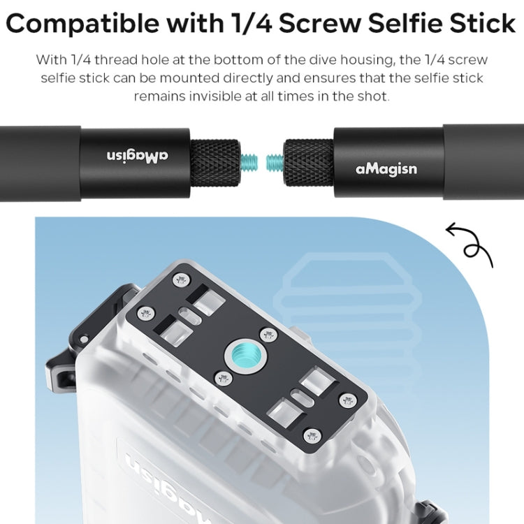 For Insta360 X4 aMagisn 50m Depth Waterproof Protective Case Quick Release Invisible Diving Cover by aMagisn