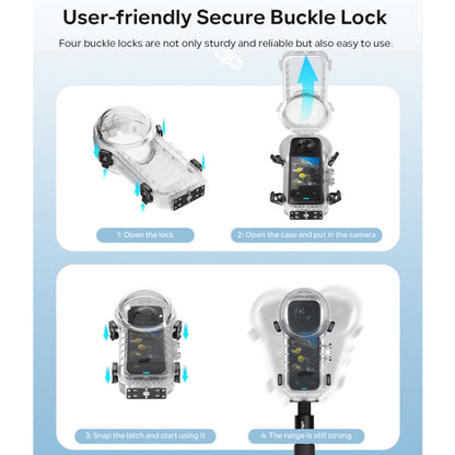 For Insta360 X4 aMagisn 50m Depth Waterproof Protective Case Quick Release Invisible Diving Cover by aMagisn