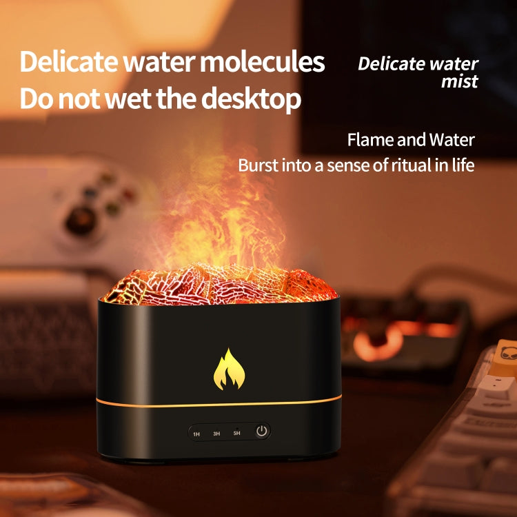 HX853B USB Plug-In Colorful Flame Lighting Effect Aromatherapy Humidifier(White) by bashfashion