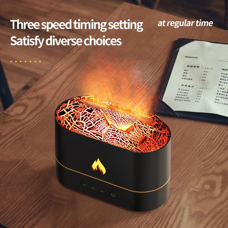 HX853B USB Plug-In Colorful Flame Lighting Effect Aromatherapy Humidifier(White) by bashfashion