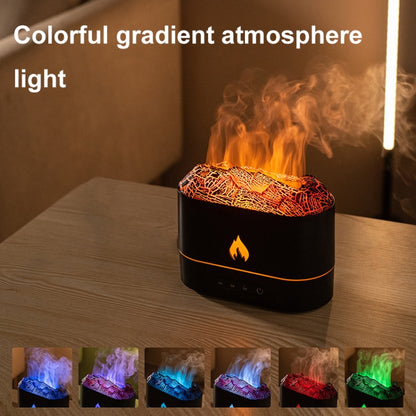 HX853B USB Plug-In Colorful Flame Lighting Effect Aromatherapy Humidifier(White) by bashfashion