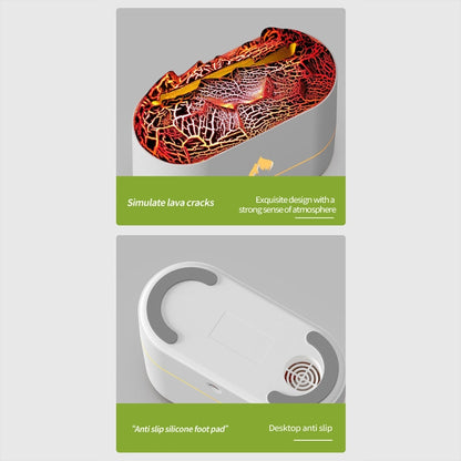 HX853B USB Plug-In Colorful Flame Lighting Effect Aromatherapy Humidifier(White) by bashfashion