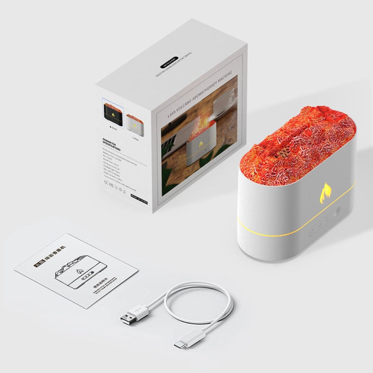 HX853B USB Plug-In Colorful Flame Lighting Effect Aromatherapy Humidifier(White) by bashfashion