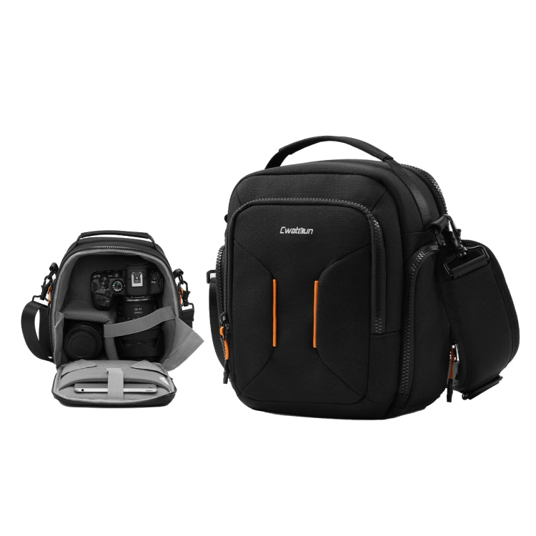 Cwatcun D140 Shoulder Crossbody Camera Storage Bag Shockproof Dropproof Leisure Outdoor Small Bag, Color: Large Black by Cwatcun