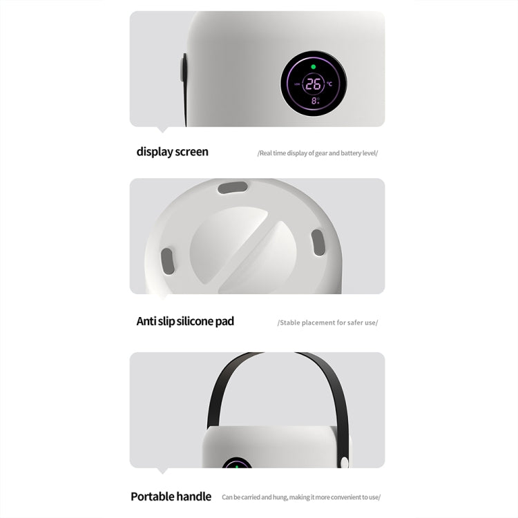 HX830 Smart Digital Display UV Ultraviolet Sterilization Desktop Negative Ion Air Purifier(White) by bashfashion