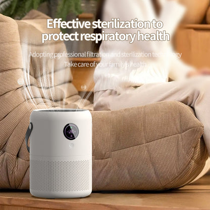 HX830 Smart Digital Display UV Ultraviolet Sterilization Desktop Negative Ion Air Purifier(White) by bashfashion