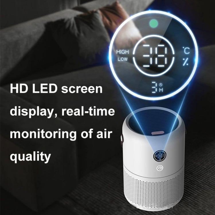 HX830 Smart Digital Display UV Ultraviolet Sterilization Desktop Negative Ion Air Purifier(White) by bashfashion