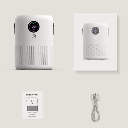 HX830 Smart Digital Display UV Ultraviolet Sterilization Desktop Negative Ion Air Purifier(White) by bashfashion