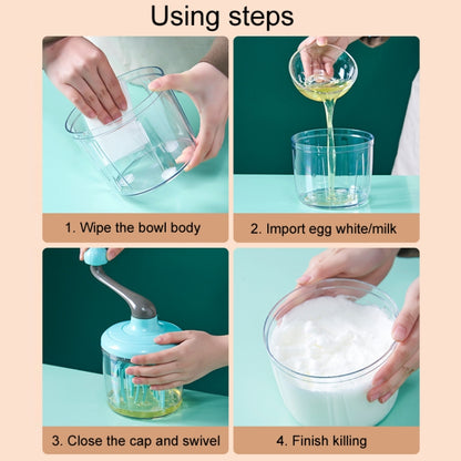 Home Baking Cream Whipper Kitchen Semi-Automatic Hand Egg Whisk Mixing Stick(Blue) by bashfashion