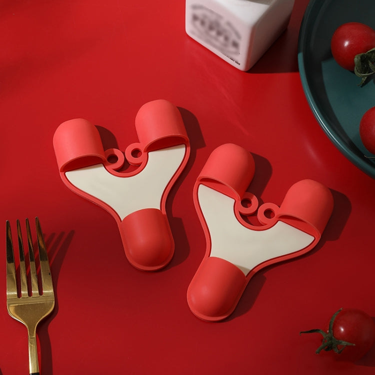 2pcs /Pack Silicone 3-Finger Anti-Scalding Clip Heat Resistant Gloves Bowl Dish Lifter(Red) by bashfashion