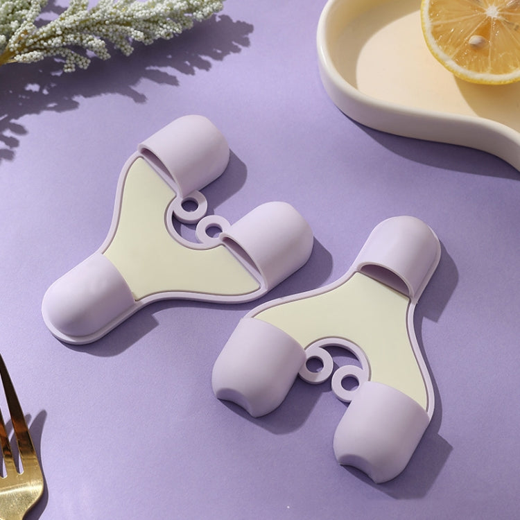 2pcs /Pack Silicone 3-Finger Anti-Scalding Clip Heat Resistant Gloves Bowl Dish Lifter(Purple) by bashfashion