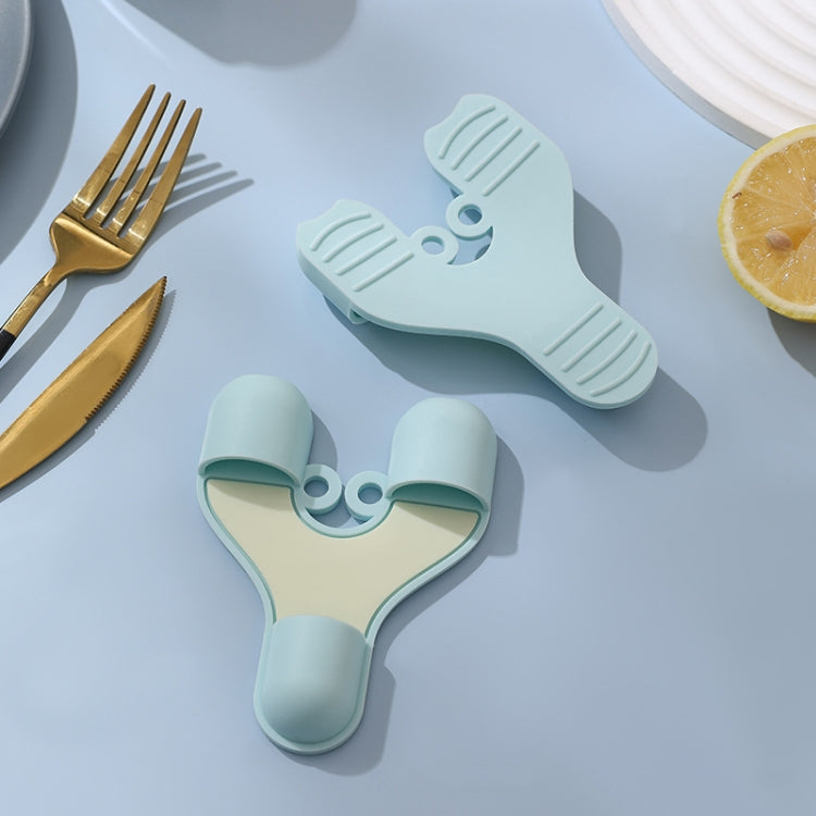 2pcs /Pack Silicone 3-Finger Anti-Scalding Clip Heat Resistant Gloves Bowl Dish Lifter(Blue) by bashfashion