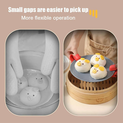 2pcs /Pack Silicone 3-Finger Anti-Scalding Clip Heat Resistant Gloves Bowl Dish Lifter(Purple) by bashfashion