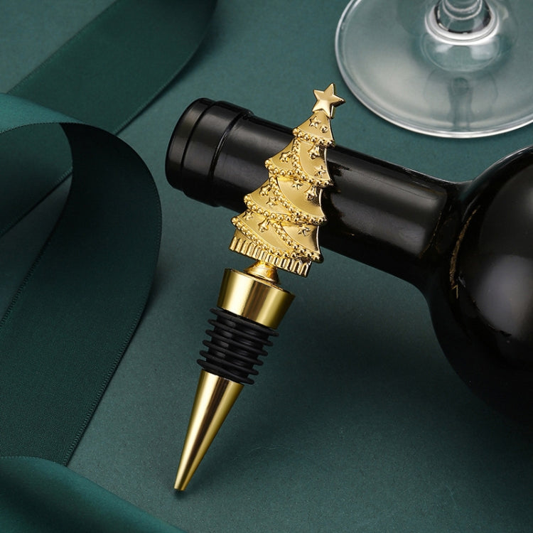 Christmas Tree Wine Champagne Sealing Stopper Home Fresh Christmas Party Wine Bottle Corks(Gold) by bashfashion