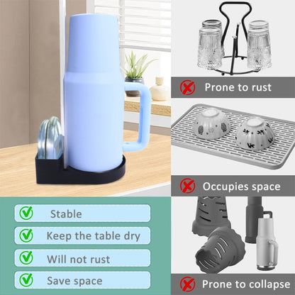 For Stanley 40oz/30oz Tumbler Drain Rack With Lid & Straw Holder(Gray) by bashfashion