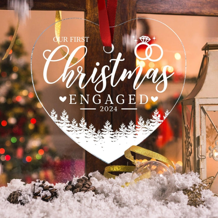 Christmas Acrylic Transparent Decoration Blessing Pendant Home Christmas Tree Ornament, Style: Car by bashfashion