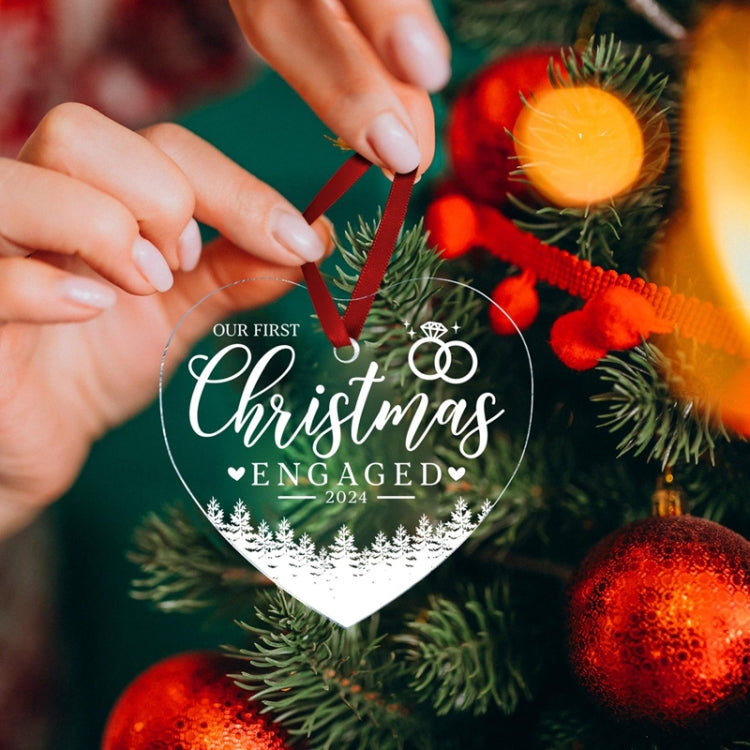 Christmas Acrylic Transparent Decoration Blessing Pendant Home Christmas Tree Ornament, Style: Car by bashfashion