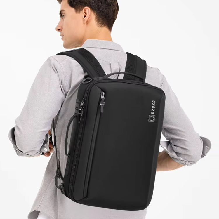 Ozuko Business Laptop USB Backpack Men Schoolbag(Black) by ozuko