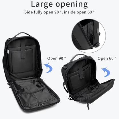 Ozuko Business Laptop USB Backpack Men Schoolbag(Black) by ozuko