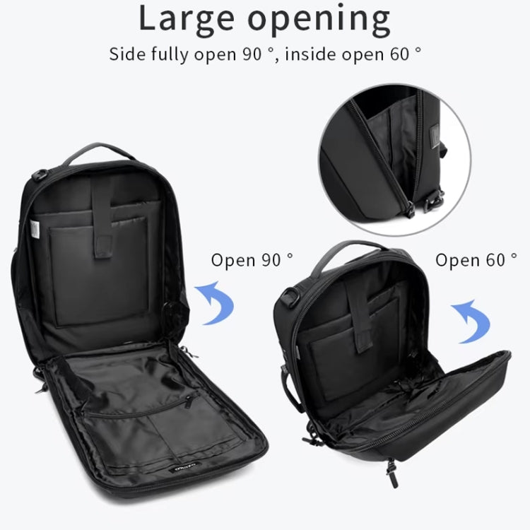 Ozuko Business Laptop USB Backpack Men Schoolbag(Dark Gray) by ozuko