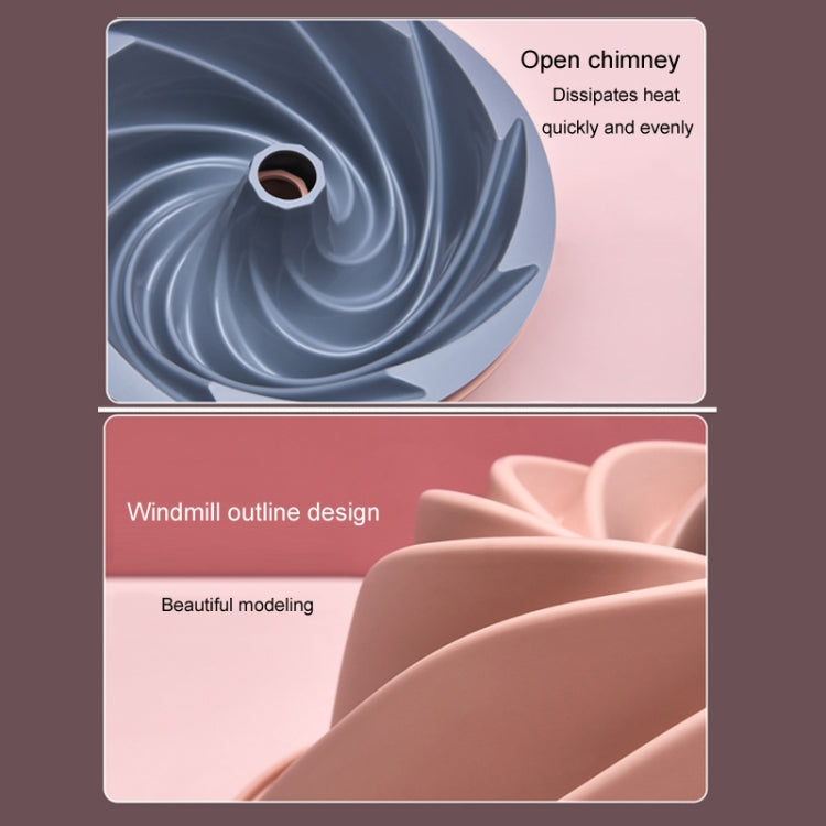 Swirl Model Silicone Cake Mold Household High Temperature Resistance Baking Pan(Blue Gray) by bashfashion