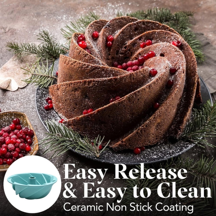 Swirl Model Silicone Cake Mold Household High Temperature Resistance Baking Pan(Green) by bashfashion