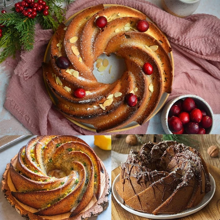 Swirl Model Silicone Cake Mold Household High Temperature Resistance Baking Pan(Pink) by bashfashion