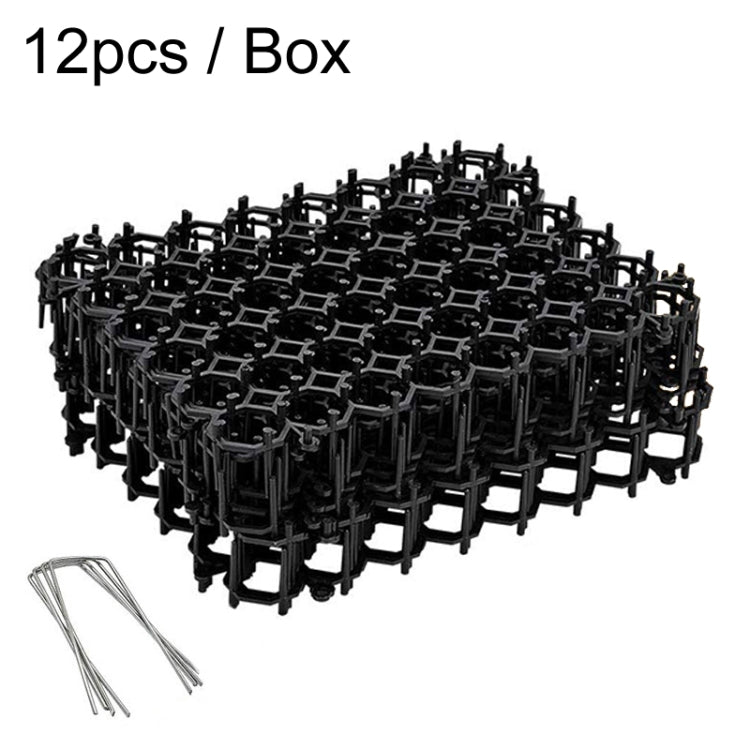 12pcs / Box Anti-Cats Barbed Spike Net Mat Sofas Gate Garden Cats Repellent Tool, Style: With 4 Screws(Black) by bashfashion